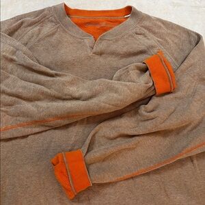 Tommy Bahama reversible shirt sweater pullover Mens XXL orange tan Resort Island